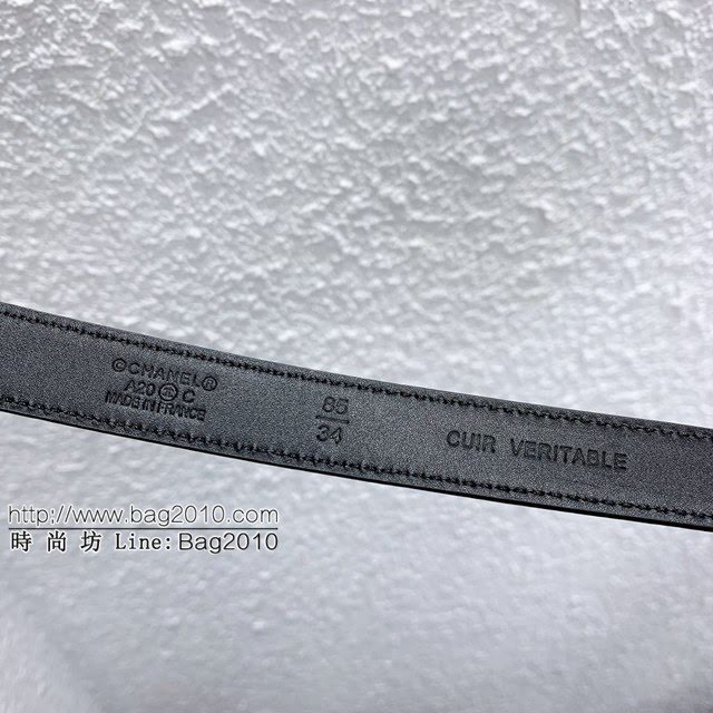 Chanel2020春季新款女士皮帶 香奈兒Pharrell皮衿雙C字母扣腰帶  jjp1889